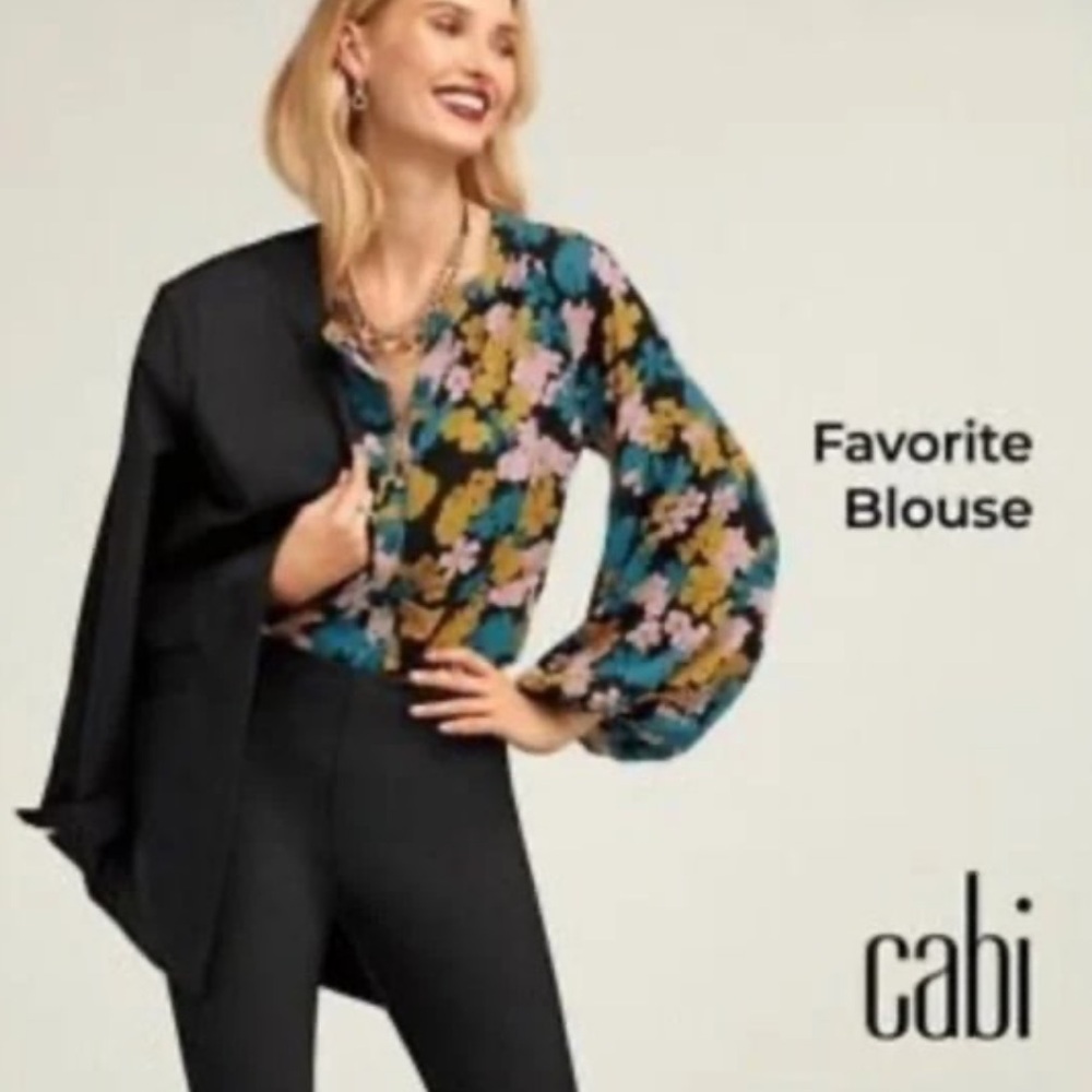 Cabi Floral Favorite Button Down Blouse Size XL